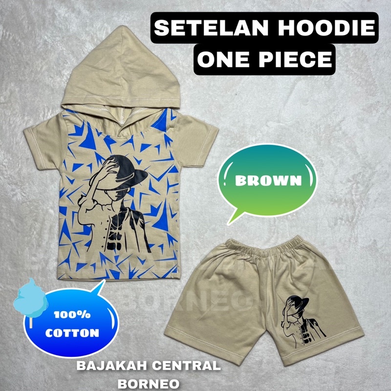 HARGA GROSIR!! SETELAN KAOS HOODIE ONEPIECE ANAK / BAJU ONE PIECE ANAK / KAOS GAMERS ANAK / STELAN HODIE ANAK