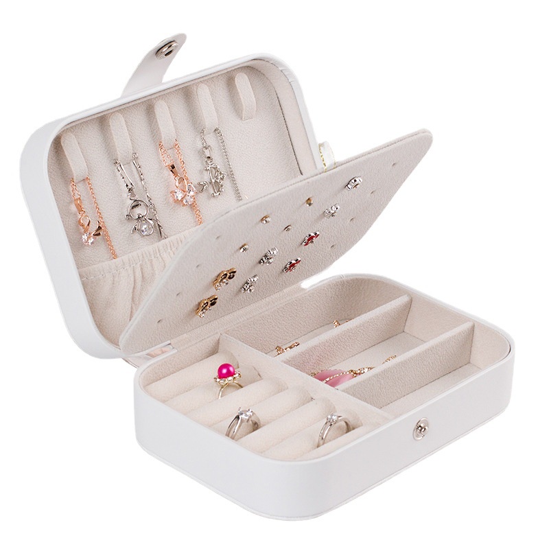 Kotak Tempat Kotak Perhiasan Mini Kotak Perhiasan Travel Jewelry Box Penyimpanan Anting Kalung Gelang Cincin Emas Portable  jewelry box