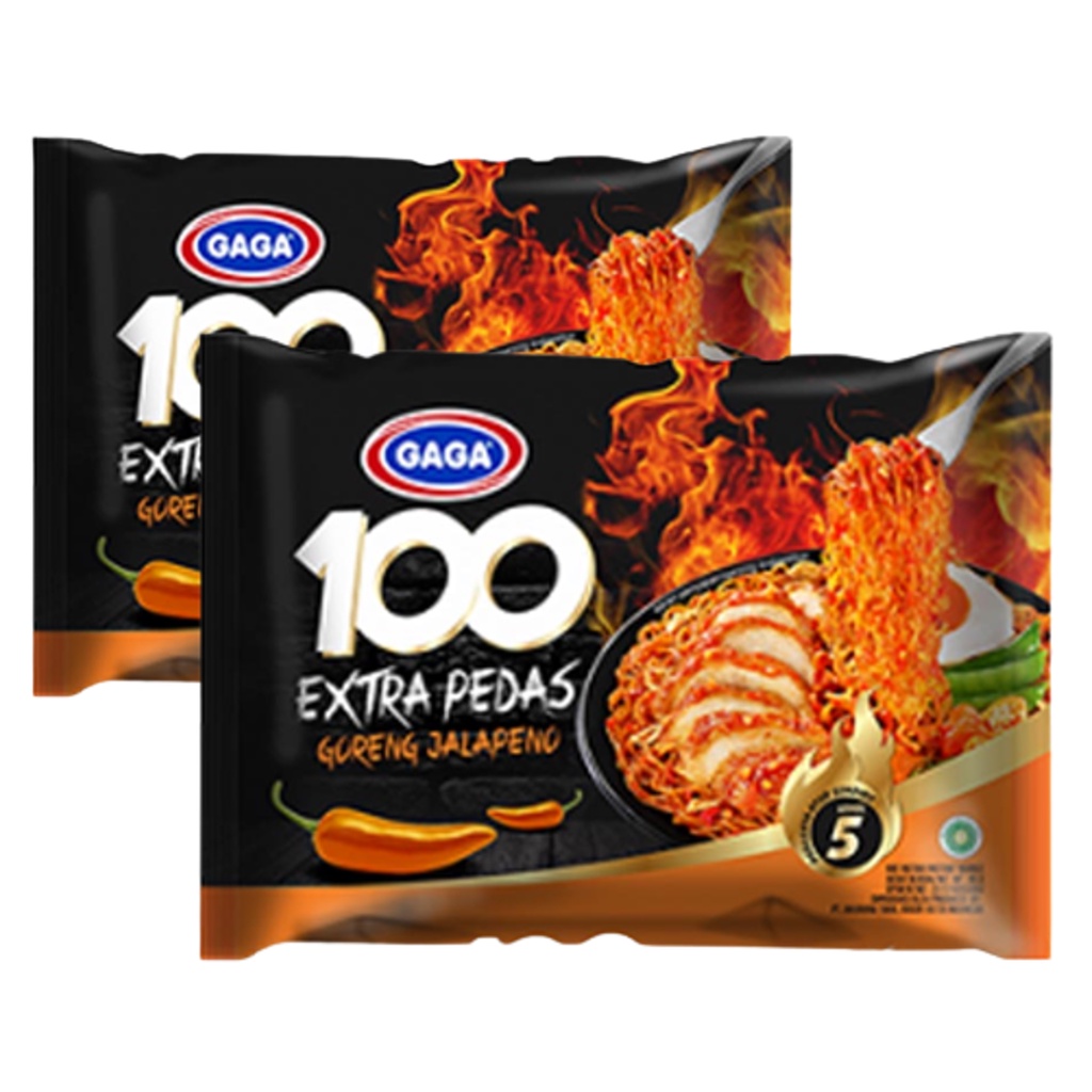 

Gaga 100 Mie Goreng Ekstra Pedas Jalapeno 88 g (x2)