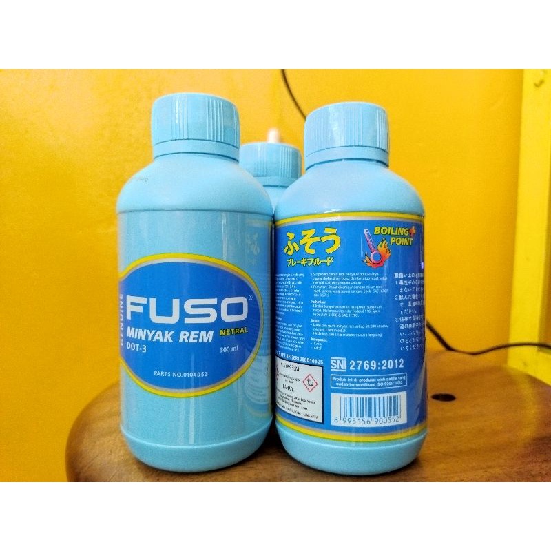 minyak rem / oli rem motor & mobil Merek Fuso DOT-3 Netral 300ml warna putih bening