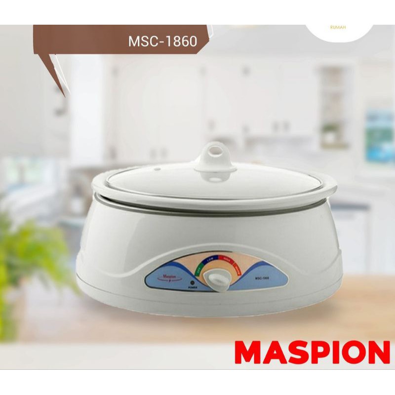 Slow Cooker Maspion MSC1860 / SlowCooker MASPION MSC1860 / Slowcooker Maspion 6Liter / Sowcooker Maspion 6Liter