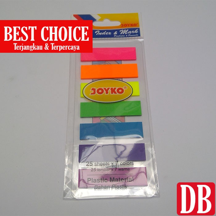 

Sticknote/Pembatas buku bahan plastik Joyko (7x25 sheets)