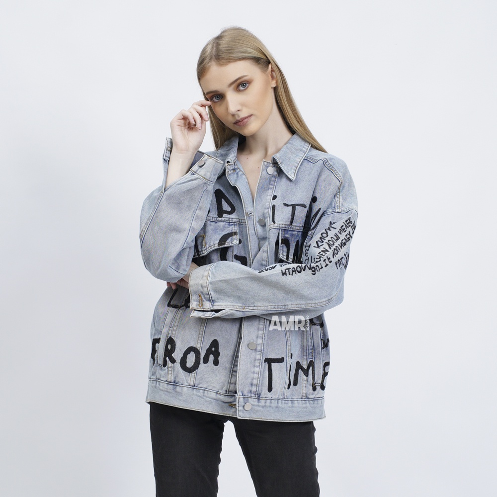 BIG PROMO AMR ORIGINAL - MG LOVE HITAM 517 - JACKET JEANS OVERSIZE TOXIC