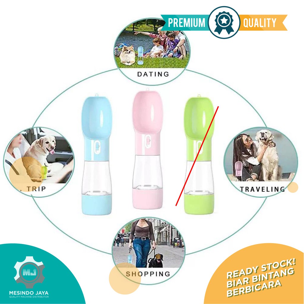 Pet Water Bottle 2 in 1 Travel Botol Minum Makan Anjing &amp; Kucing Hewan Portable Food &amp; Drink NEW