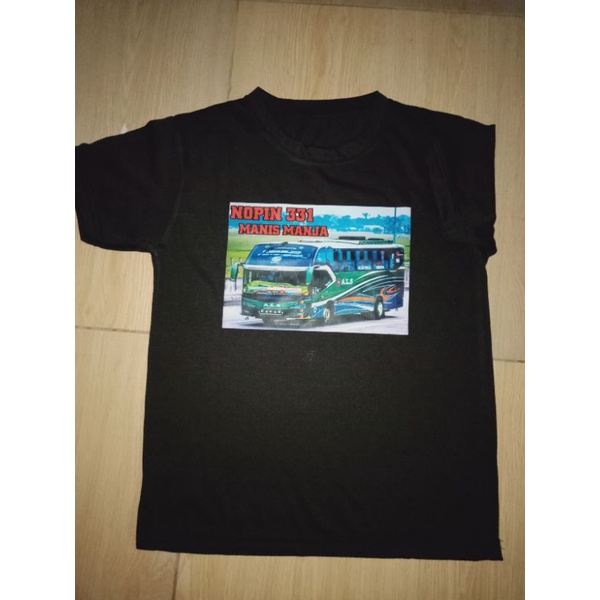 Kaos Sablon DTF Bus ALS ukuran anak-anak