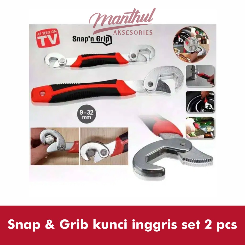 Snap &amp; Grib kunci inggris set 2pcs