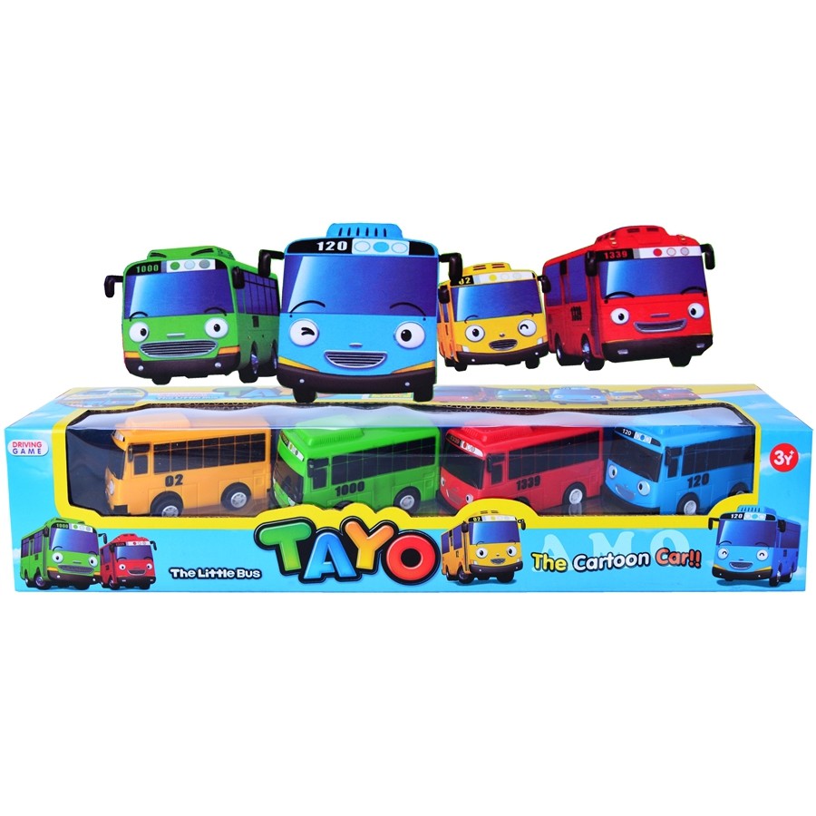 MOBIL LITTLE BUS TAYO ISI 4 PCS PULL BACK - MAINAN BUS