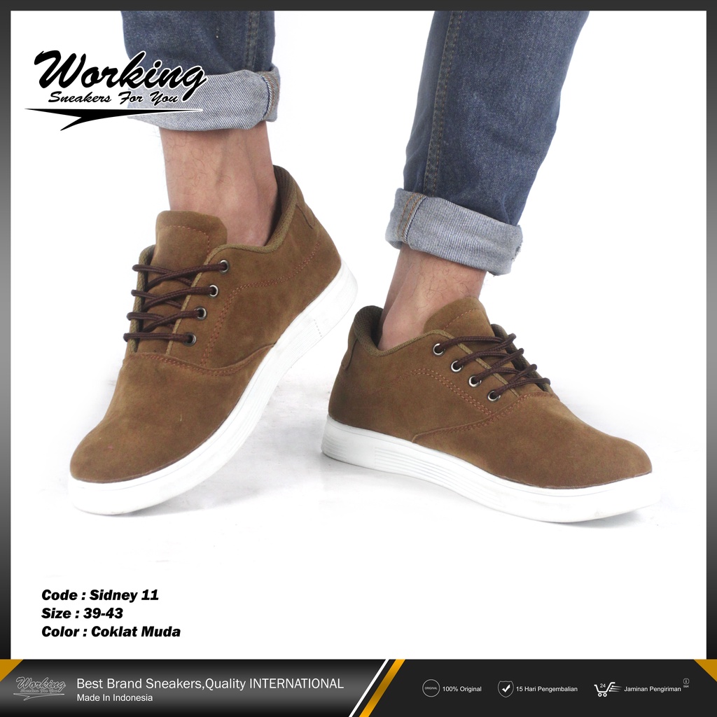 Sepatu Pria Working Sidney 11 Sepatu Kasual cowok Original Import Gaya Terbaru Trendy Sepatu Kerja Nyaman Dipakai