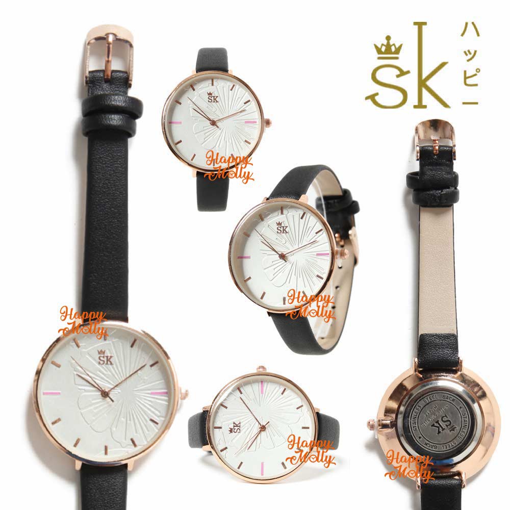 SK Teratai 3D Jam Tangan Water Resistant Wanita Fashion Strap Leather ( Group ) SK_ 815