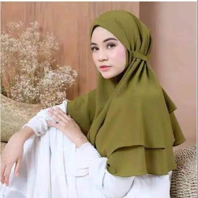 Khimar MARYAM 2 Layer tali Diamond/bergo maryam 2 layer-7