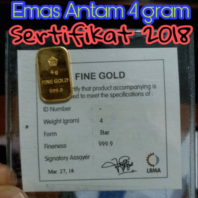 Emas antam 4 gram LM bersertifikat 2018