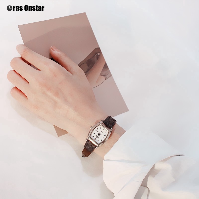 Jam Tangan Quartz Dial Kotak Kecil Casual Untuk Wanita New Ms Watch 【Jakarta Ready】-4