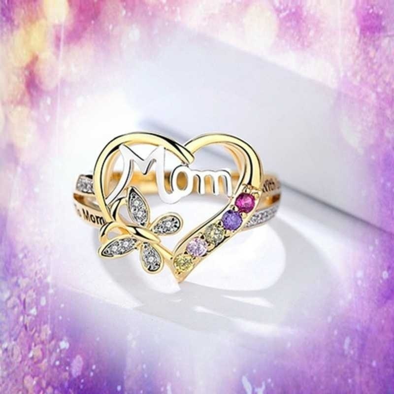 Cincin Berlian 925 Silver Bentuk Hati Ukuran 6-10 Untuk Hadiah Hari Ibu Dan Nenek