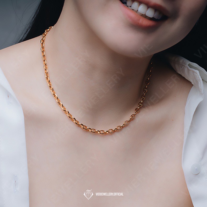 Vier Jewellery Necklace 10393 , Kalung Tambang Lapis Emas , Kalung chain