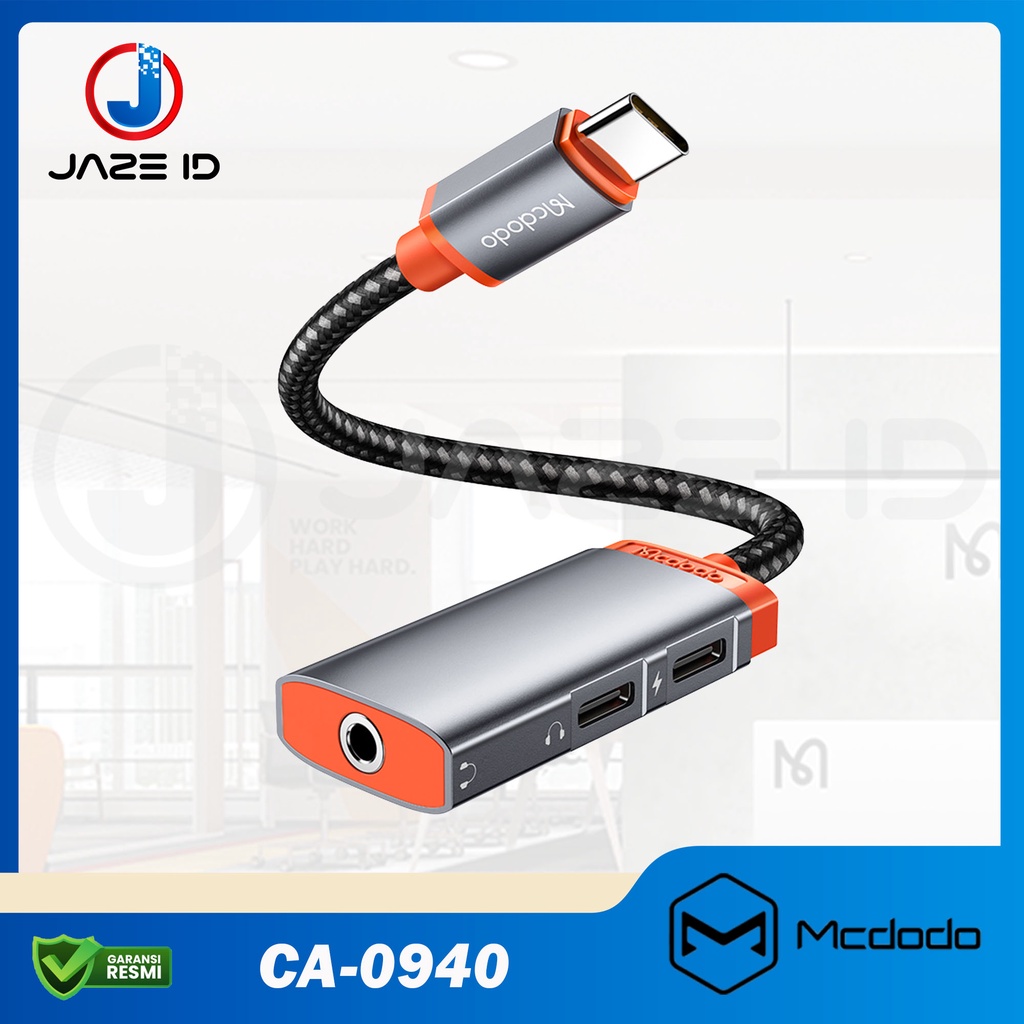 MCDODO CA0940 Converter Splitter Type C To Dual Type C Jack 3.5MM Mic