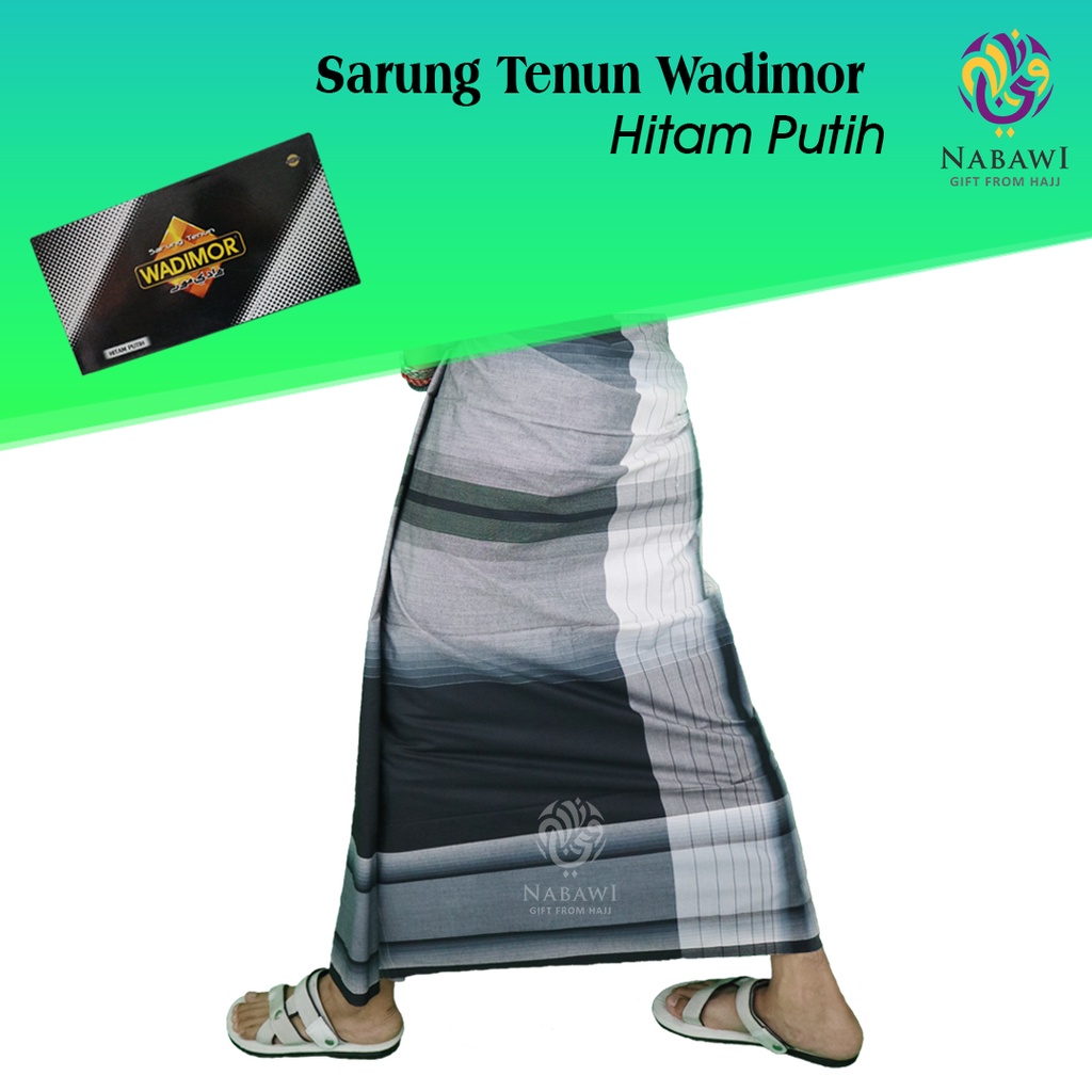 Sarung Wadimor Hitam Putih Sarung Tenun Ukuran Dewasa Souvenir Tahlilan Tasyakuran