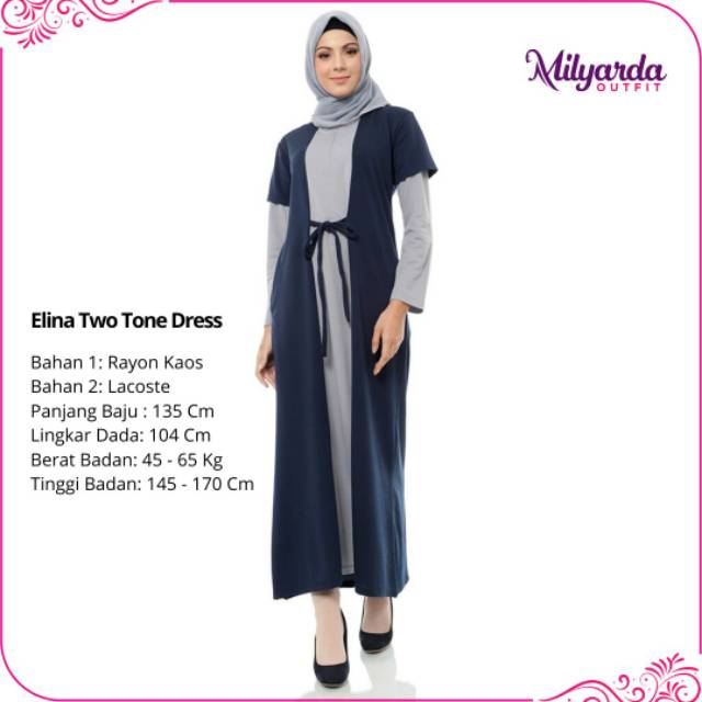 Elina Two Tone Dress By Milyarda Outfit Shopee Indonesia
