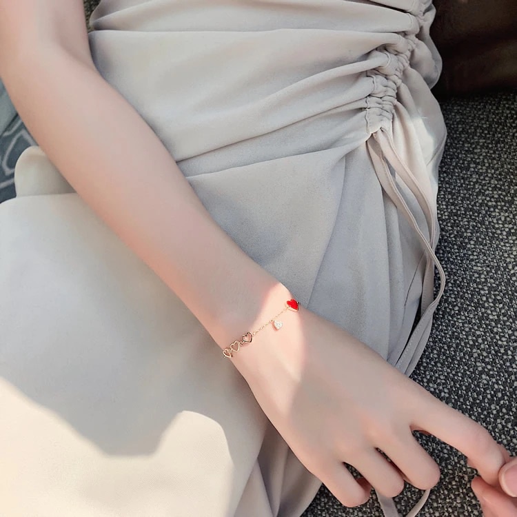 Gelang Wanita Rantai Hati Kecil Lucu Fashion Korea Aksesoris Dalika