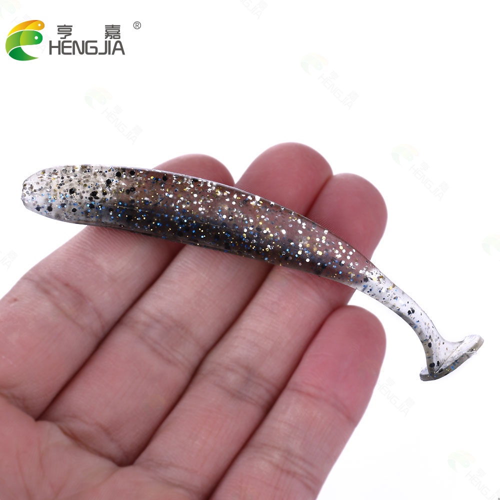 Hengjia 6pcs / Kantong Umpan Pancing Softlure Tiruan Bentuk Ikan 100mm 5.4g Bahan Silikon