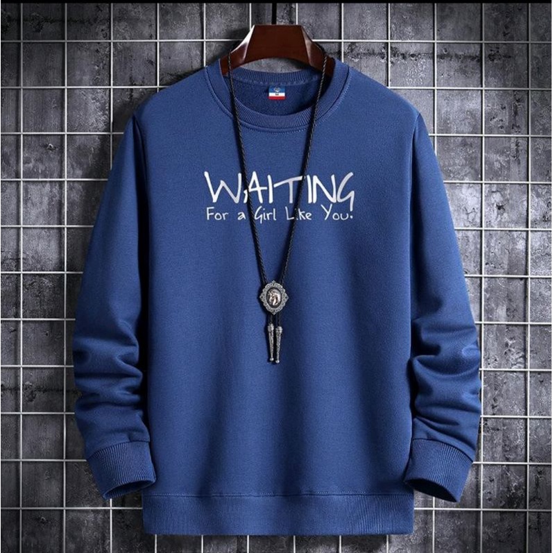 SWEATER CREWNECK WAITING/BASIC PRIA&amp;WANITA/CREWNECK TERMURAH