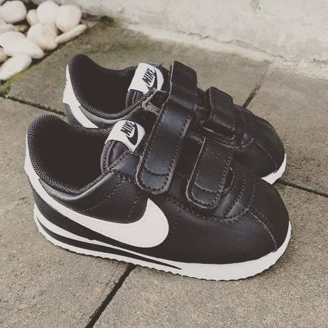 ORIGINAL NIKE CORTEZ KIDS "BLACK N WHITE" LEATHER