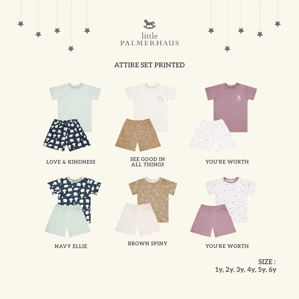 Little Palmerhaus - Printing Attire Giving Set - Setelan Baju Anak - Kaos Dan Celana Bayi