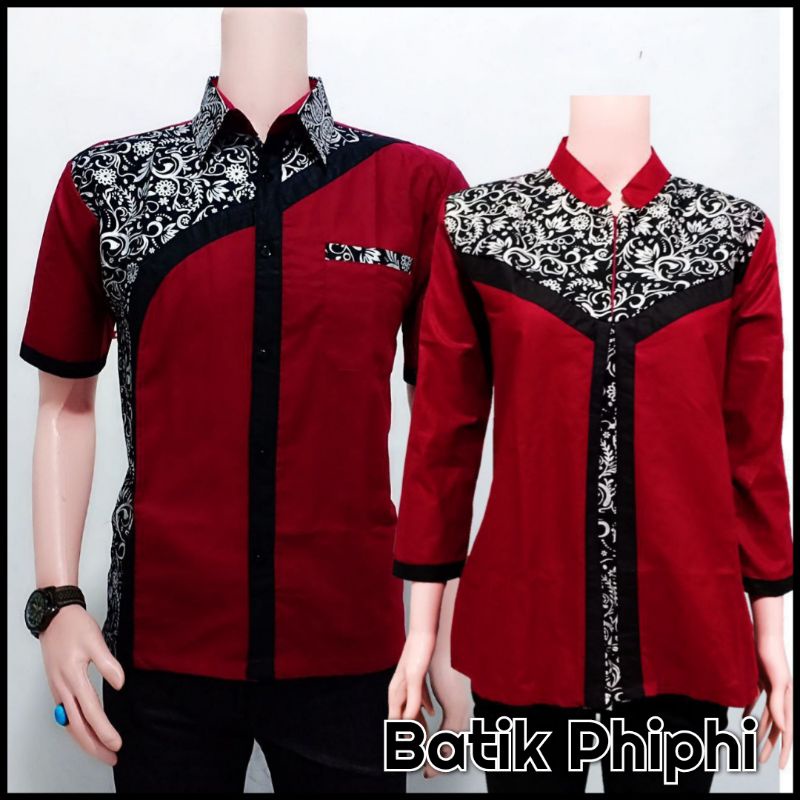 Kemeja Batik Kombinasi Pria Lengan Pendek Termurah &amp; Terlaris Size M,L,XL,XXL