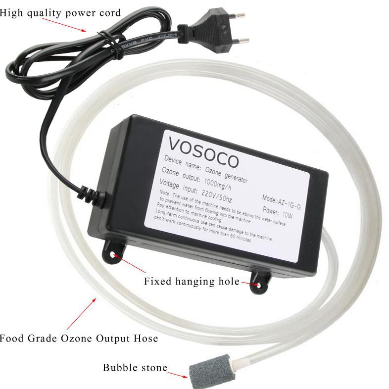 Grab Medan VOSOCO Ozone Generator Water Air Purifier Sterilizer 1000mg - AZ-1G-G - Black