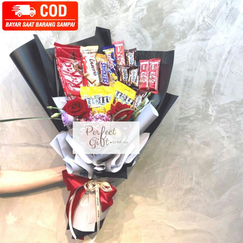 

(PERFECTGIFT.OFFICIAL) Hadiah Kado Buket Snack Coklat Premium Large Chocolate Bouquet Cowok Jambi