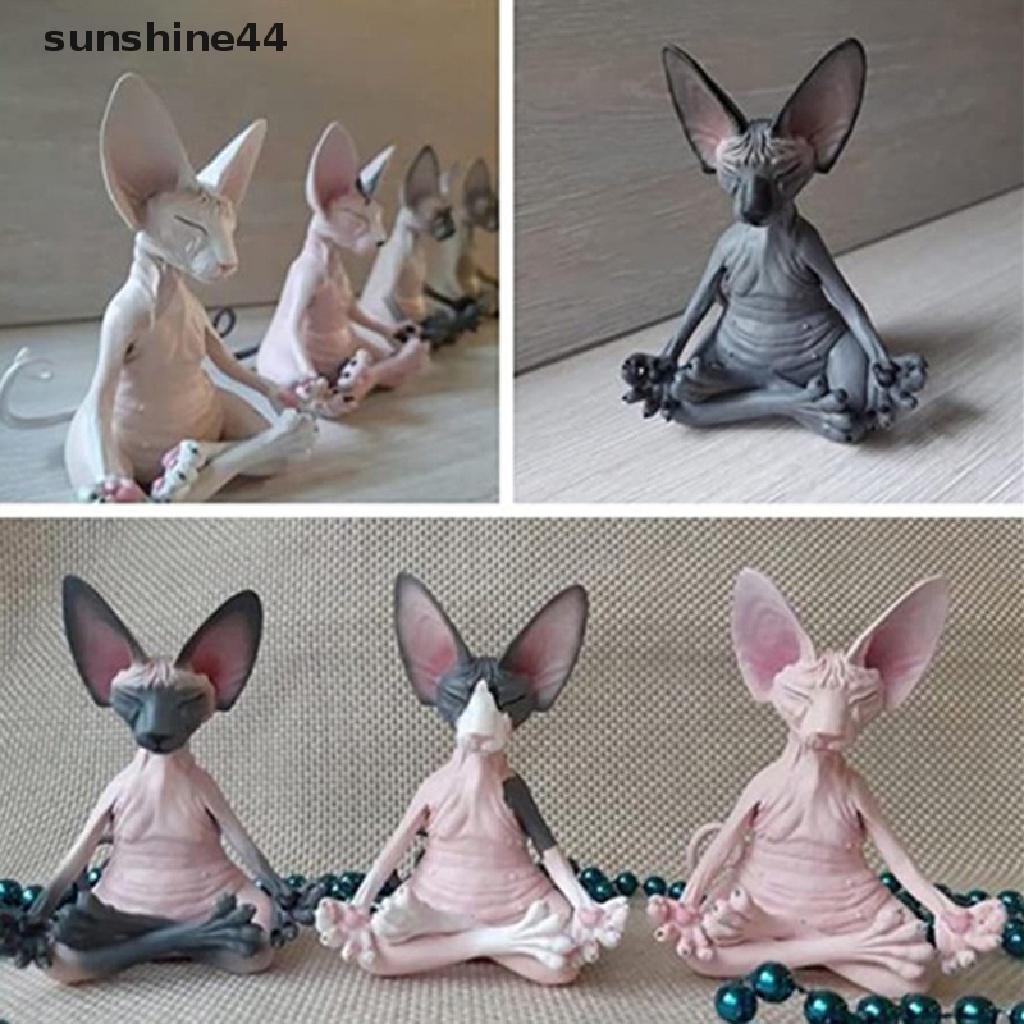 Sunshine Miniatur Kucing Meditasi Ukuran 13CM Untuk Dekorasi Meja