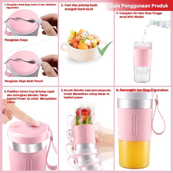 GM Bear Portable Blender USB Rechargeable Juicer Cup