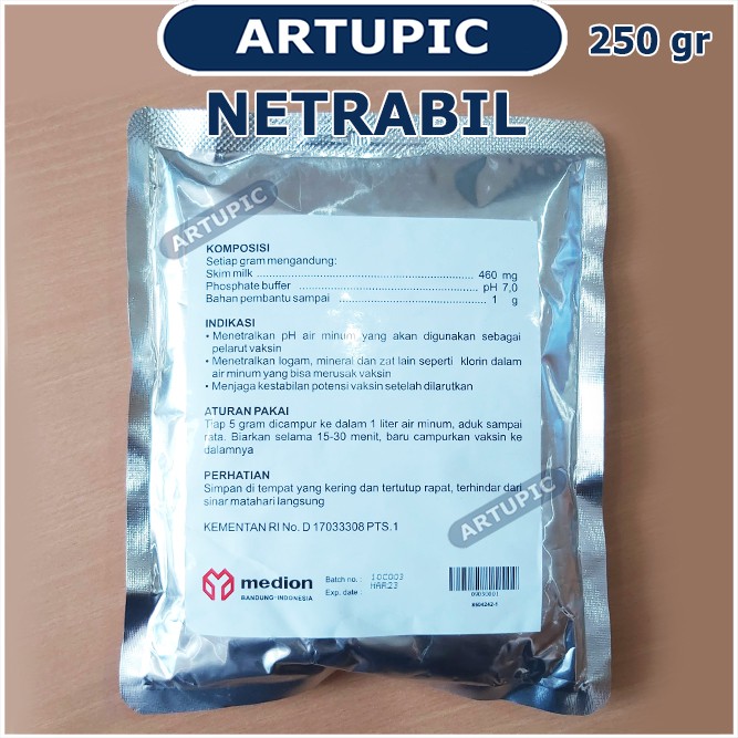 Netrabil 250 gram Pelarut Stabilisator Vaksin Menetralisir pH logam berat mineral klorin Skim milk