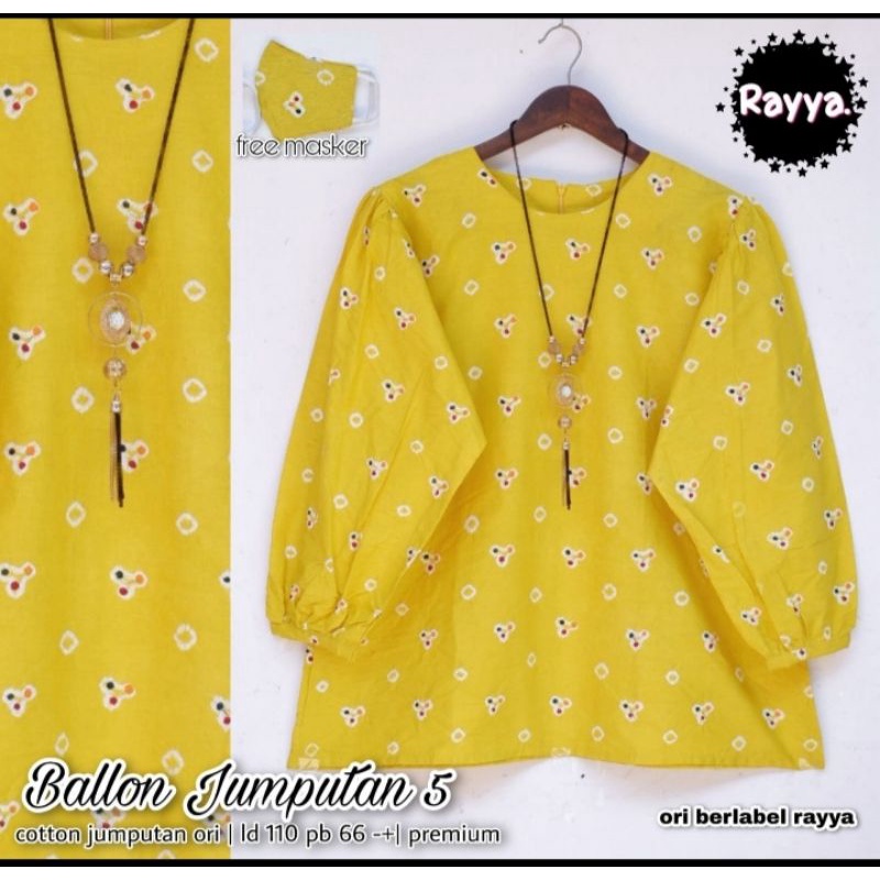 BLUS BATIK BALON JUMPUT#KUNING