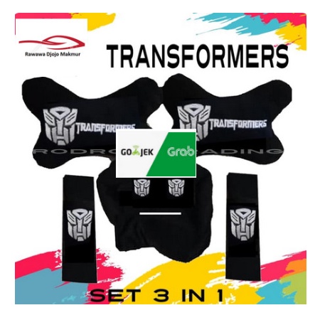 Bantal Mobil 3 in 1 Kartun Sandaran Car Set 3in1 bantalan kepala jok sarung seatbelt