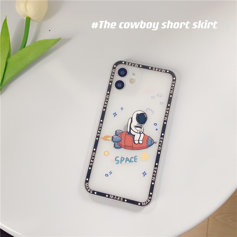 luxurious NASA Matte ​Square Phone Case IPhone 12 12Pro 12Promax 12mini 11 Pro Max X Xs Max XR 8 7 Plus Shockproof Soft TPU Cover