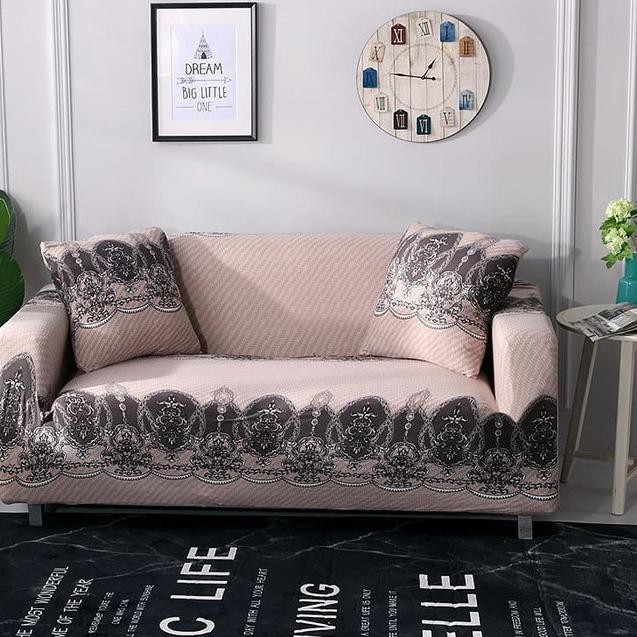 ➛PBC Cover Sofa 2seater Motif Batik Coklat ✮ ¿