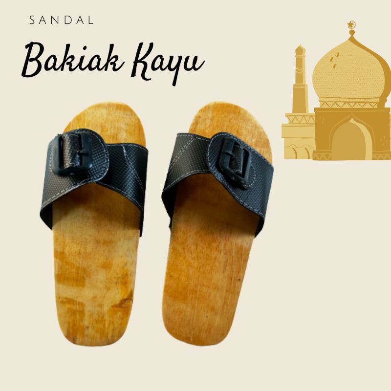 SANDAL WUDHU BAKIAK - SANDAL KAYU BAKIAK - SANDAL WUDHU KAYU BAKIAK