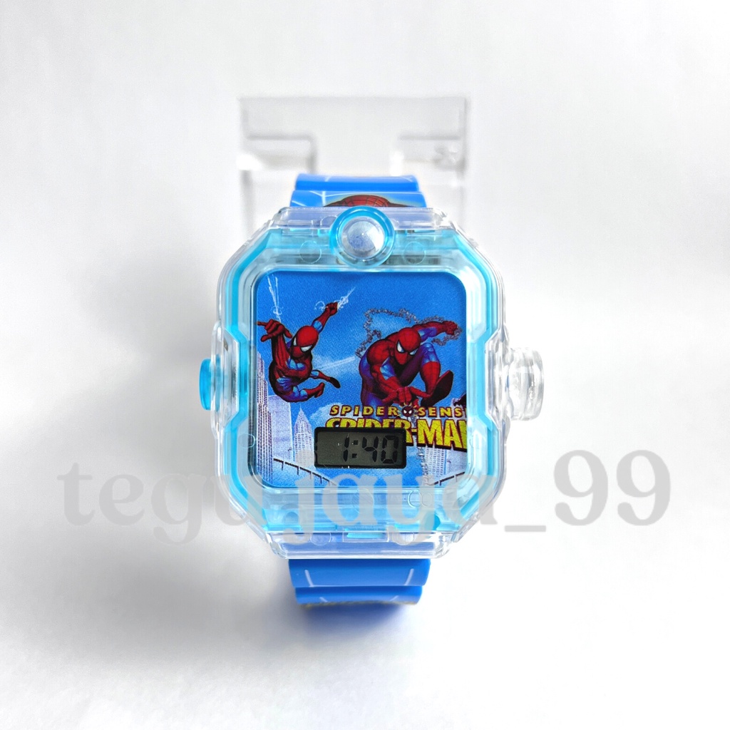 JAM TANGAN FASHION ANAK LAKI LAKI LAMPU MUSIK KARAKTER SUPER HERO TE1053