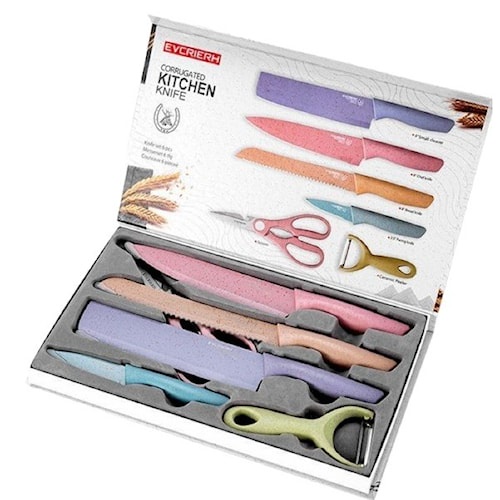Satu Set Pisau Dapur Tajam  Pisau Keramik Knife Set 6in 1 Multifungsi Murah