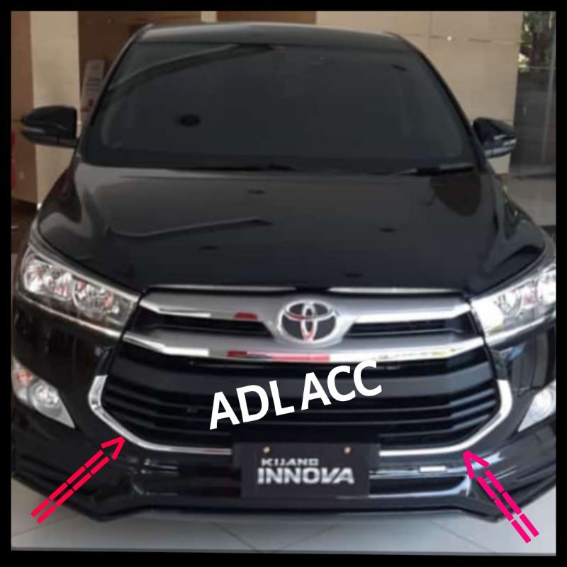 LIST LIS BUMPER DEPAN BAWAH GRILL toyota innova inova reborn 2016 sampai 2019 ribon tipe G V venturer CHROME crome 2016 2017 2018 2020