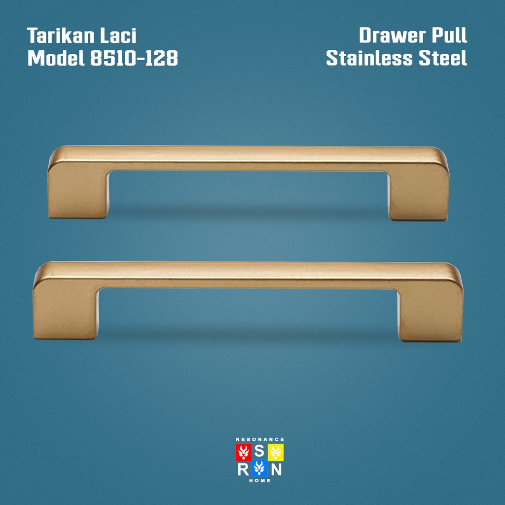 Tarikan Laci Coating Gold 8510-128 / Handle Gagang Pintu Laci Lemari Resonance Home