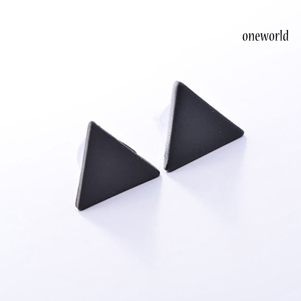 OW@ 1 Pair Ear Studs Triangle Fashion Jewelry Alloy Lady Punk Style Simple Triangle Earring for Dating