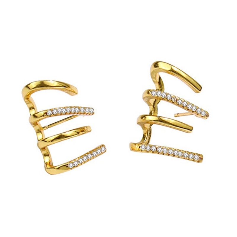 Anting Tusuk Gantung Bahan Metal Desain Geometri Hias Kristal Berkilau Gaya Korea Untuk Wanita