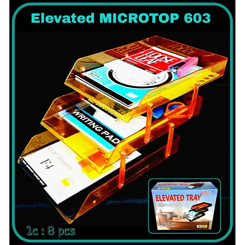 

Elevated paper tray / letter tray / rak dokumen 3 susun bak surat 3 susun microtop 603