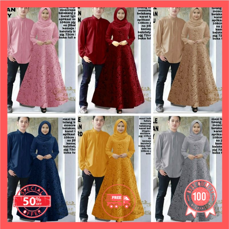 Gamis Couple Marwan Pasangan Remaja Modis Kekinian Modern Terbaru 2021 Couple lebaran Suami Istri
