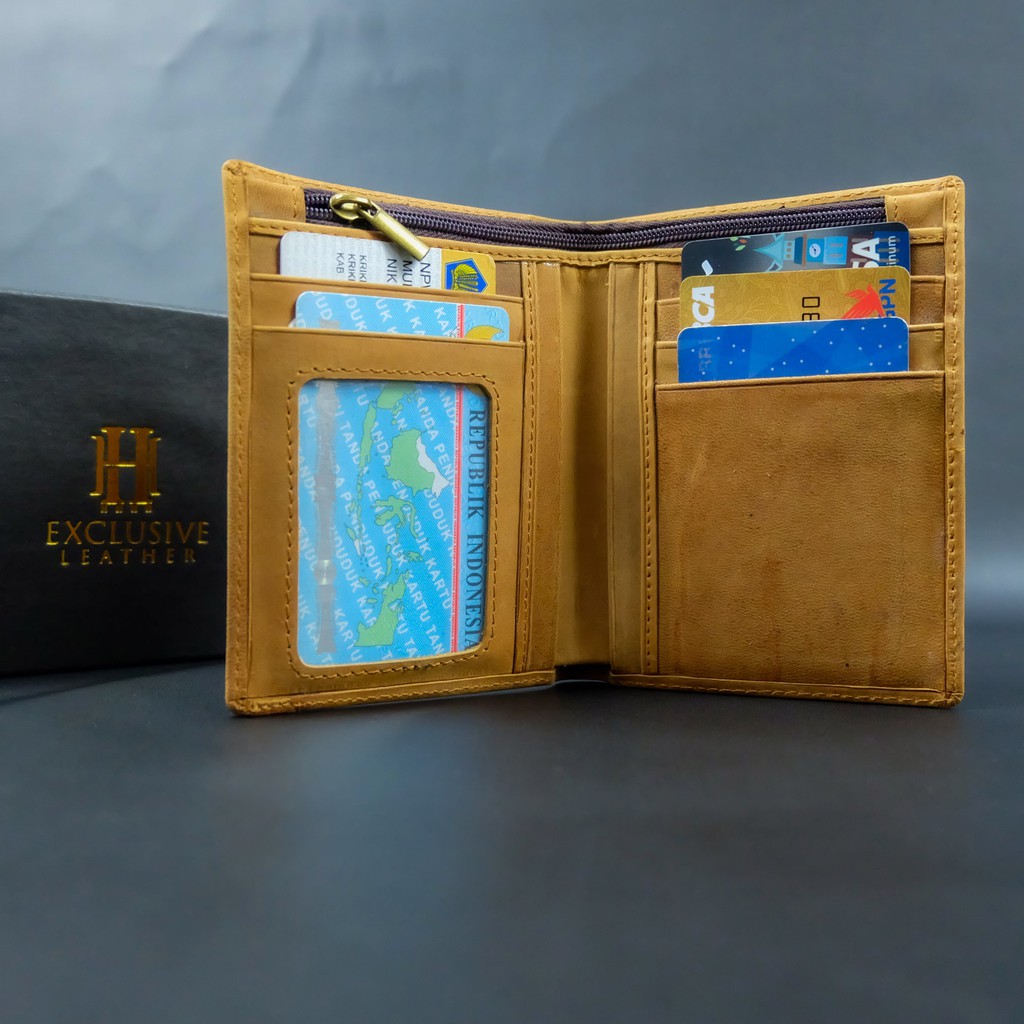Dompet SMOGEN Dompet lipat dompet  kartu dompet multifungsi bahan kulit asli pria laki perempuan