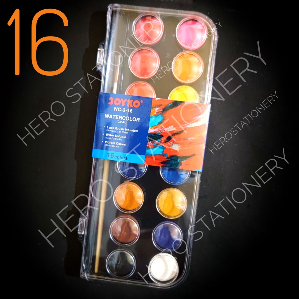 

Set cat air water color watercolor joyko 16 warna WC-3-16 SF6