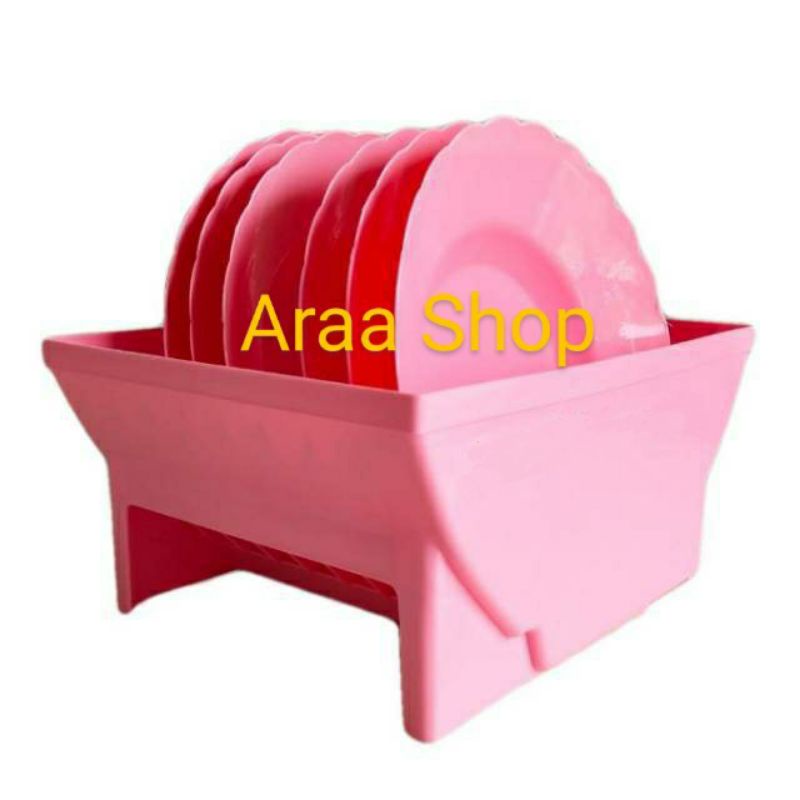 Set Rak Piring RP127 + Piring Makan Pink PM180 GOLDEN LEMON/GOLDEN SUNKIST