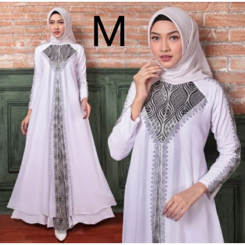 GAMIS ABAYA PUTIH BORDIR MEWAH PREMIUM TERMURAH l GROSIR ABAYA TERBARU l GAMIS ARAB TURKI PAKISTAN