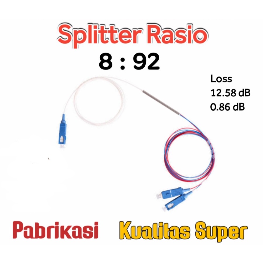 Splitter Ratio Fiber Optic 8:92